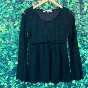 Max Studio black long sleeve baby doll style Top M
